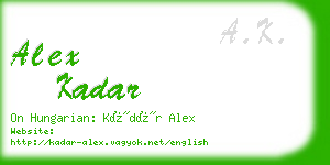 alex kadar business card